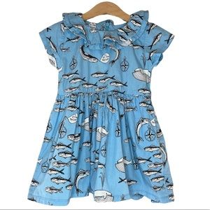 Mini Rodini Blue Fish and Whale Dress
